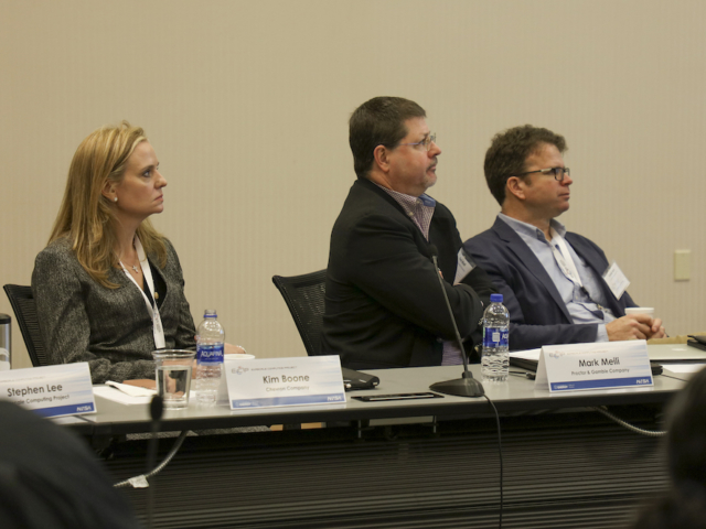 Industry Council Members Kimberly Boone (Chevron Corporation), Mark Meili (P&G), Frank Ham (Cascade Technologies, Incorporated)