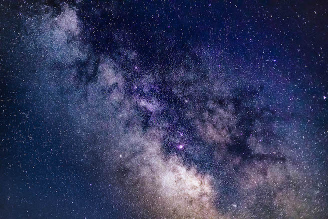 Closeup Starry View Of Milky Way Galaxy Background Stock Image