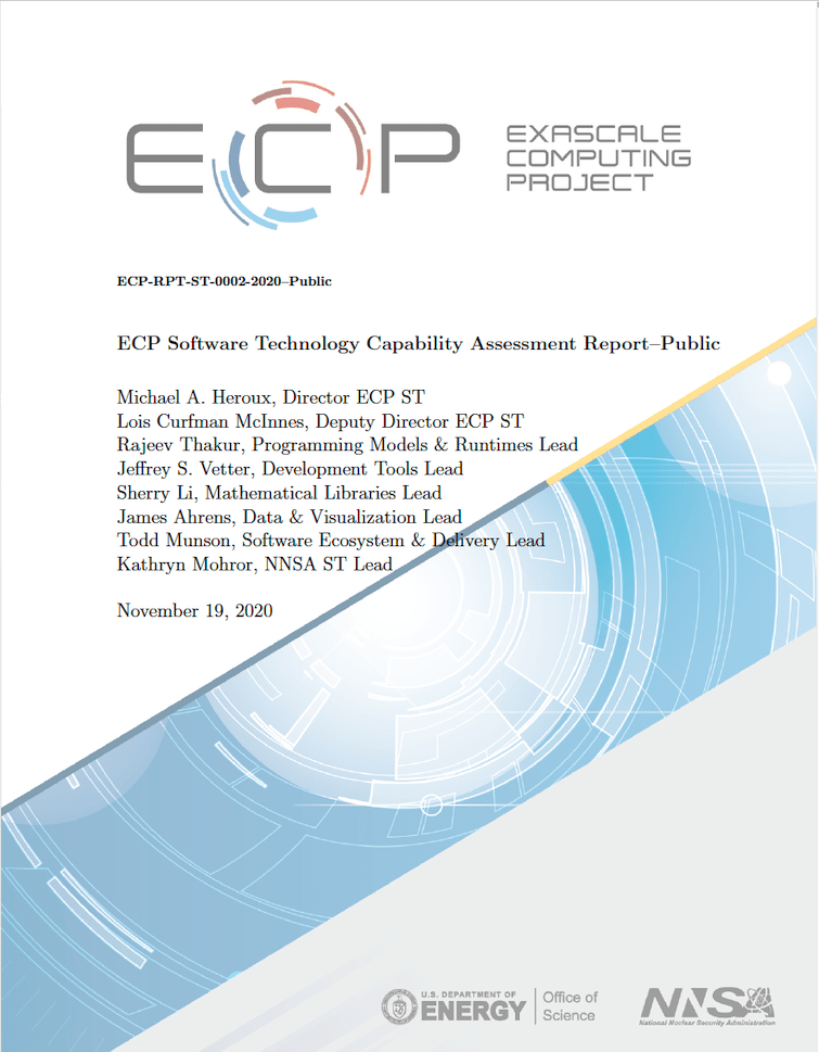 Cover of ECP Software Technology Capability Assessment Report V2.5—Public 
